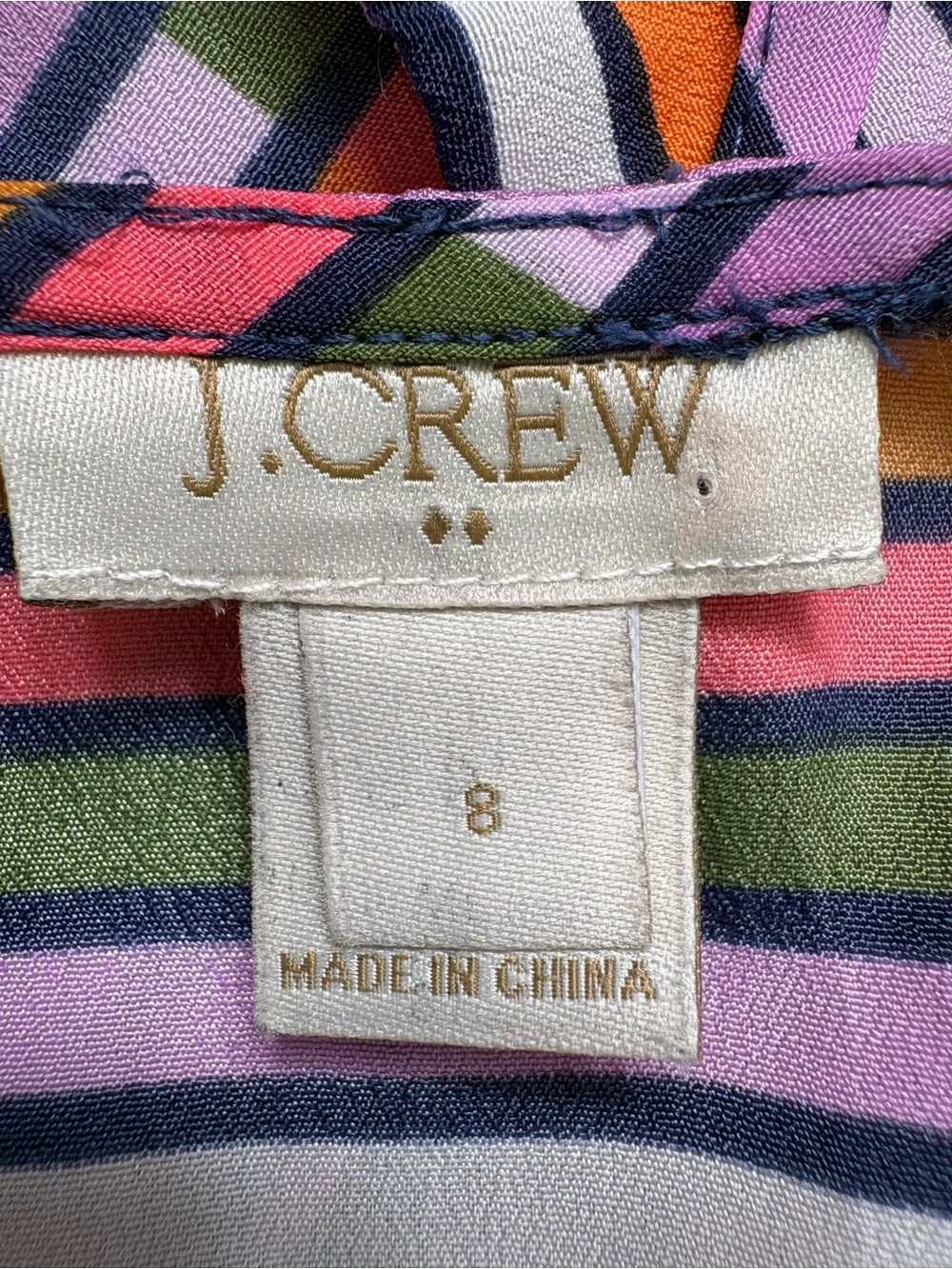 J. Crew Striped Spaghetti-Strap Camisole in Pink, Green & Orange